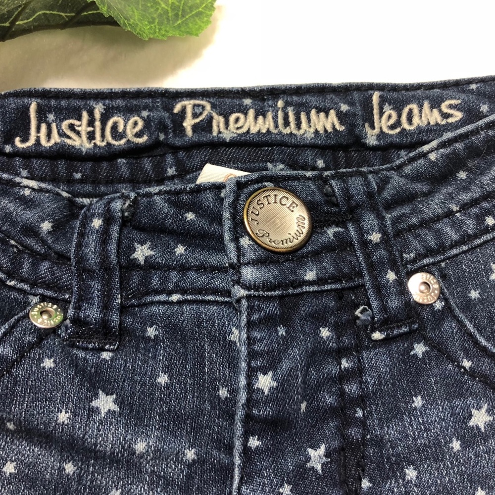 Justice Premium Skinny Jeans Star Print size 6 - Picture 4 of 7